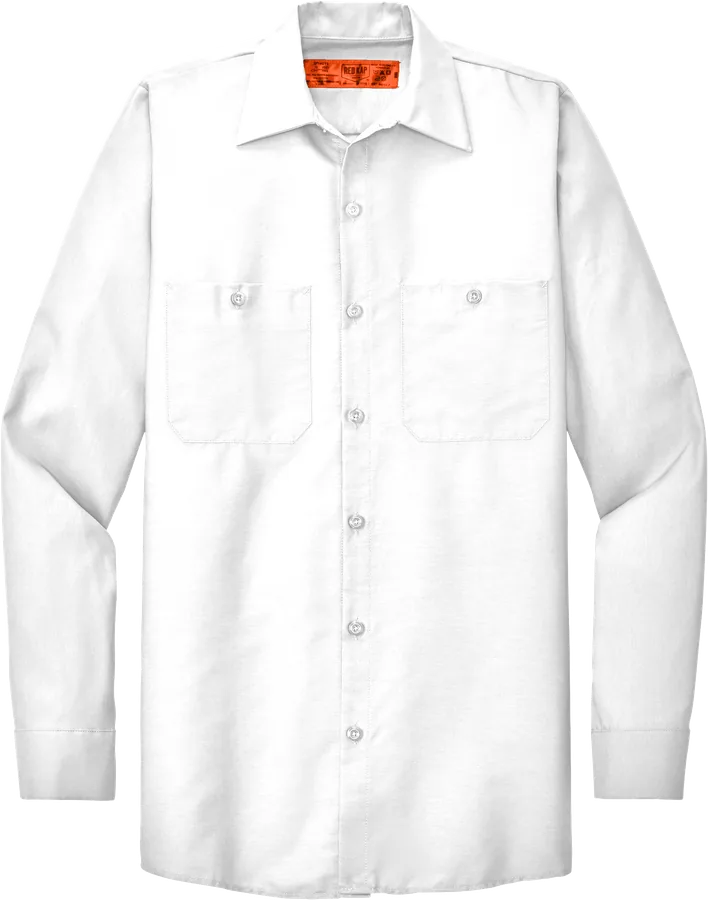 Long-sleeve work shirt, white.