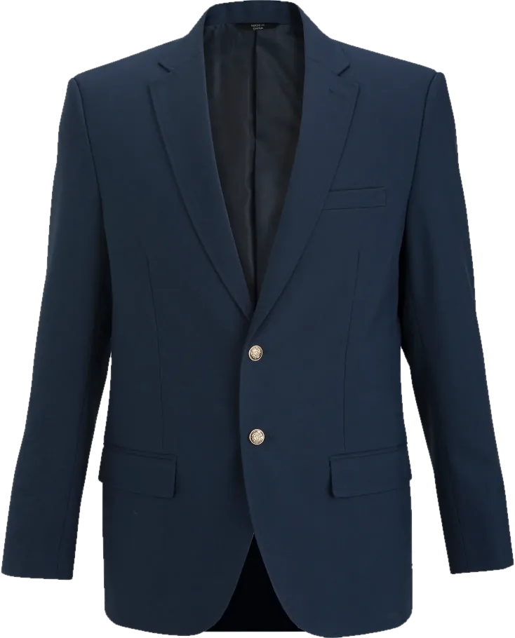 Blazer with gold-tone buttons, navy.