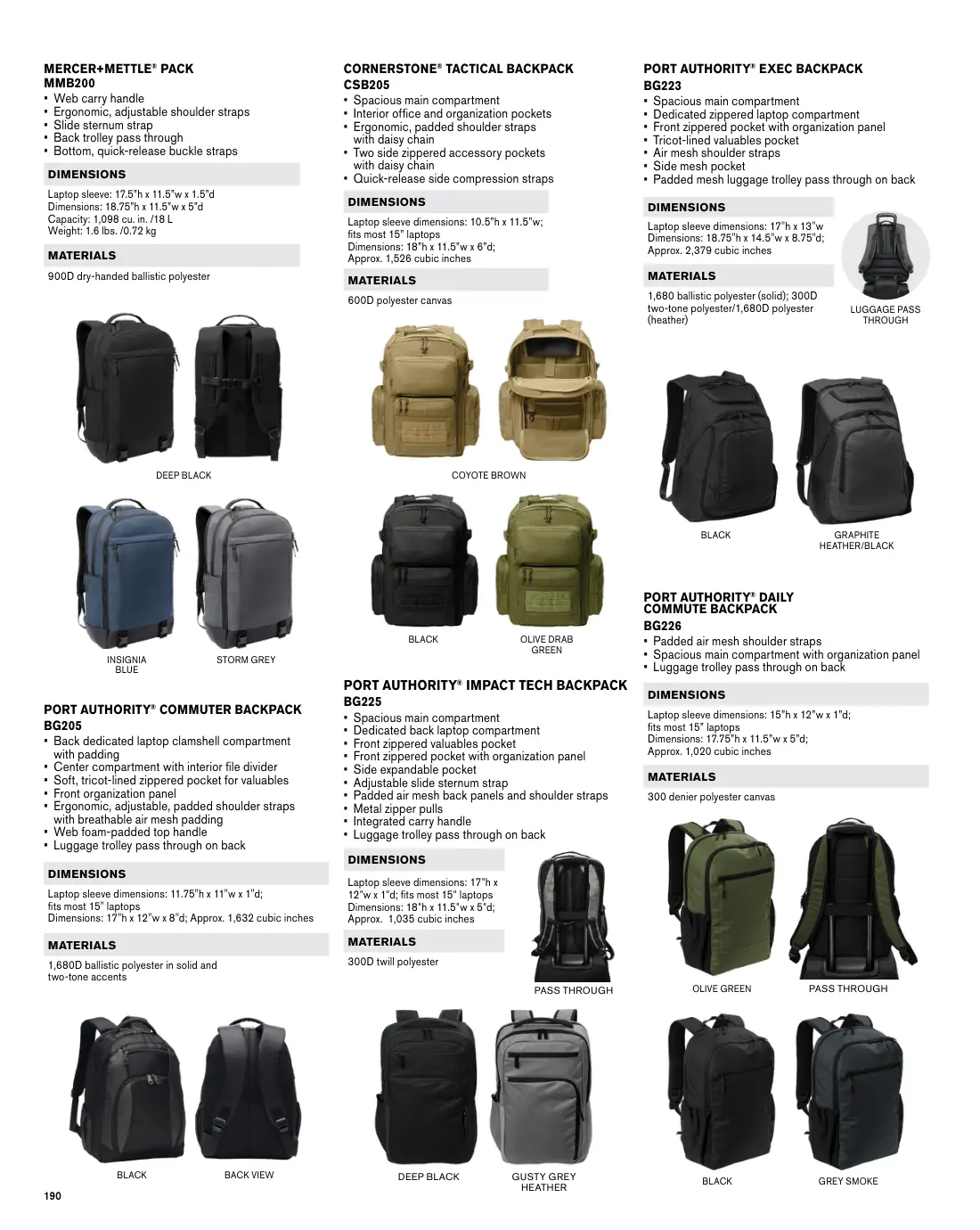 Essentials catalog, page 190 of 208.