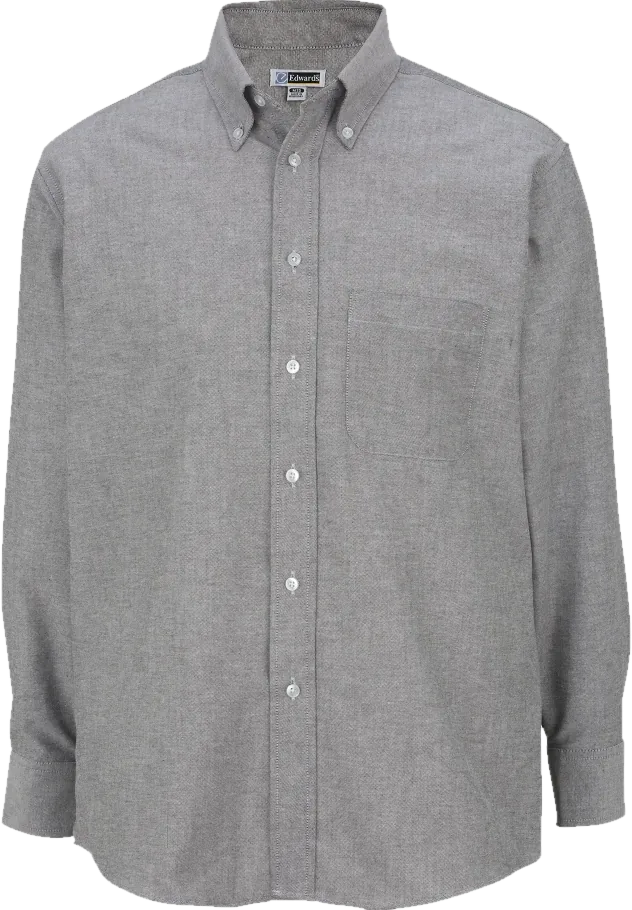 Long-sleeve Oxford, black.