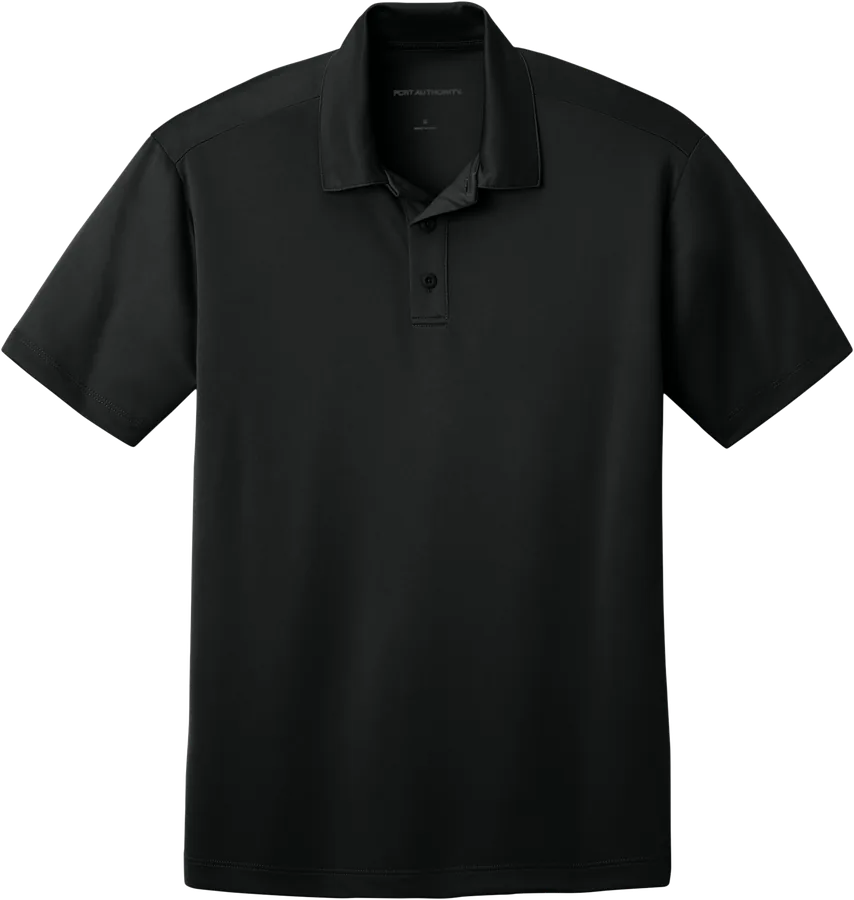 Moisture-wicking polo, black.
