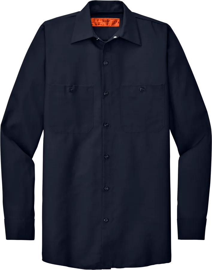 Long-sleeve work shirt, navy.