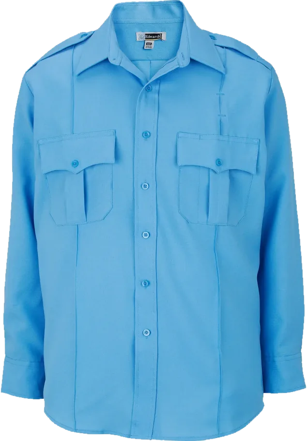 Long-sleeve security shirt, blue.