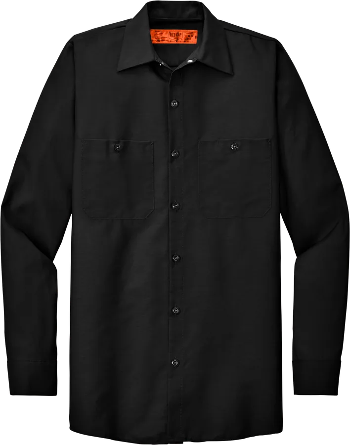 Long-sleeve work shirt, black.