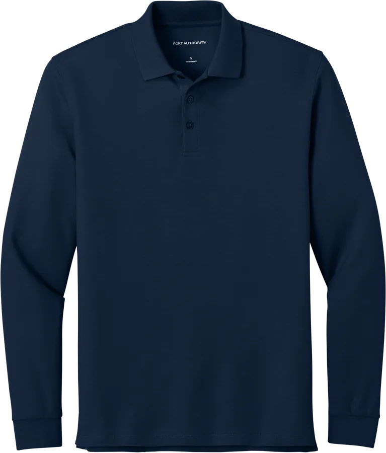 Long-sleeve polo, navy.