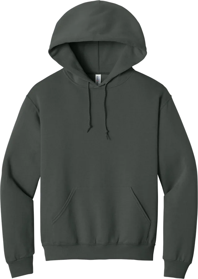 Pullover hoodie, charcoal grey.
