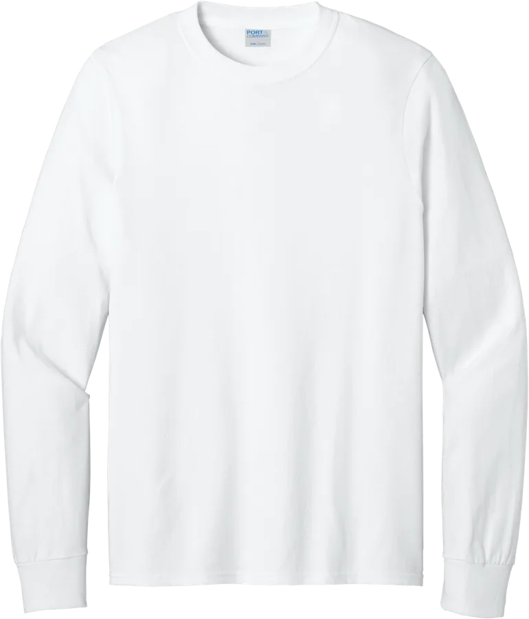 Long-sleeve tee, white.