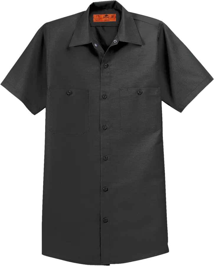 Short-sleeve work shirt, charcoal.